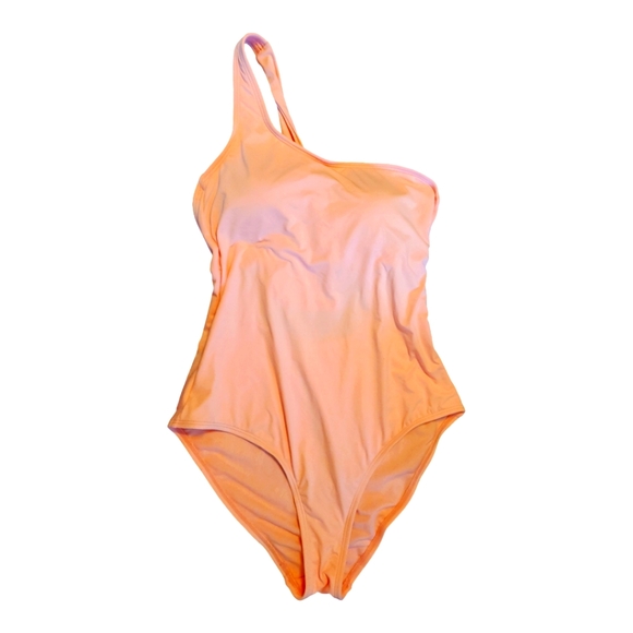 Cremieux Rose Pink Asymmetrical One Shoulder Bow Mallot One Piece Swimsuit Med - Picture 4 of 6